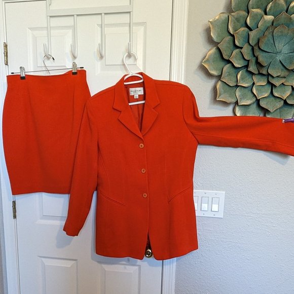 TANGERINE EMANUEL UNGARO SKIRT SUIT !!44 / 1090s Vintage2 PC SETEVC